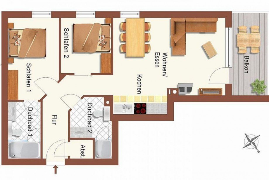 Grundriss ETW B�rgerende Renditeobjekt B�rgerende-Rethwisch