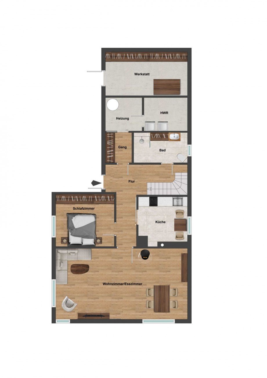 Grundriss EG Mehrfamilienhaus Born auf dem Dar�